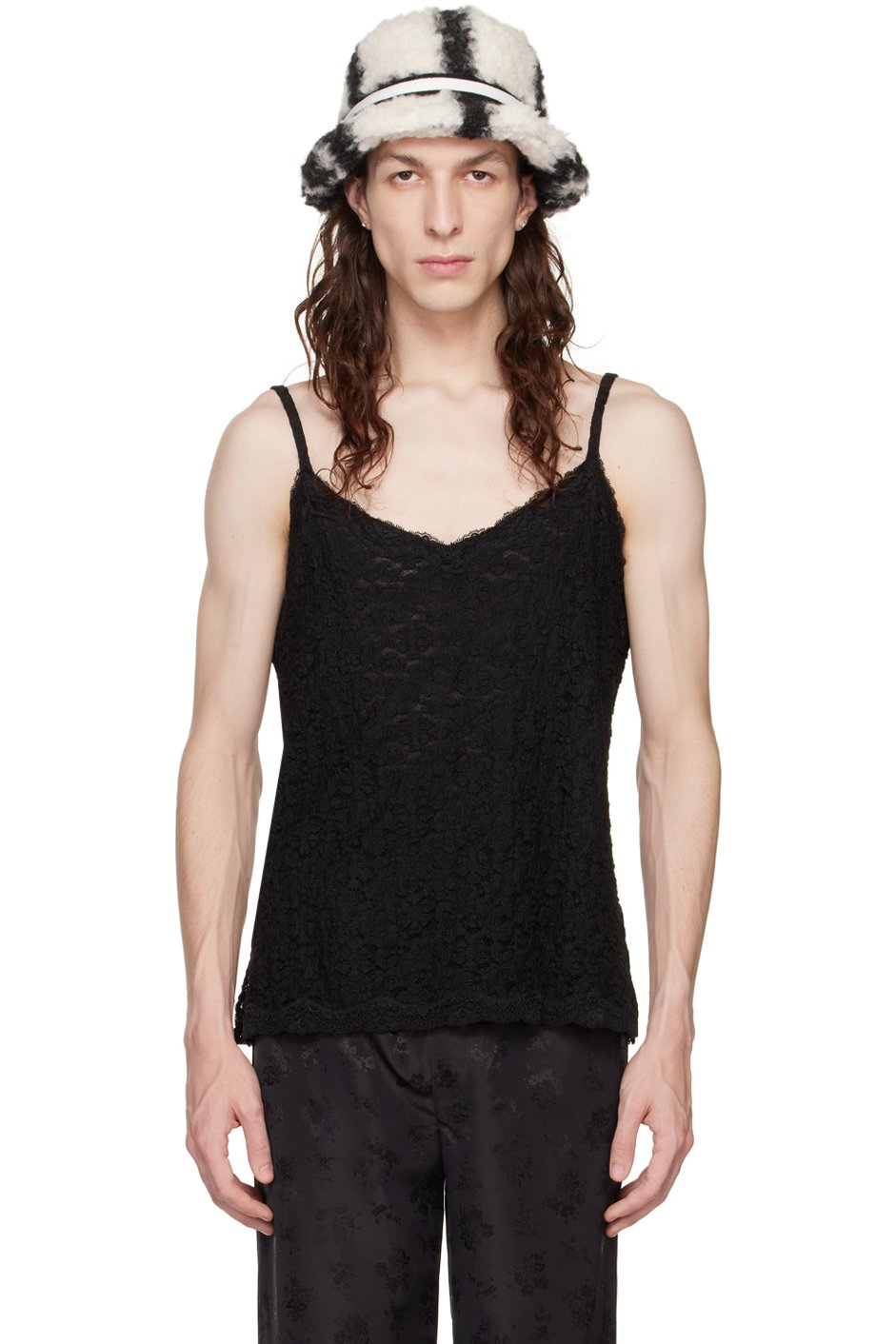 Anna Sui - SSENSE Exclusive Black Floral Tank Top