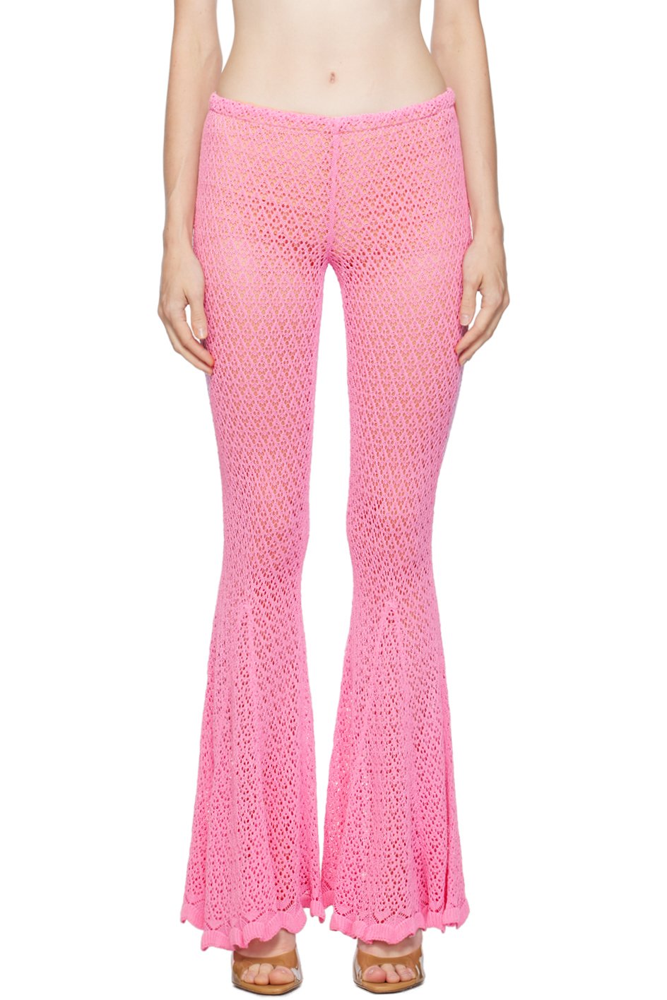 Blumarine - Pantalon évasé rose