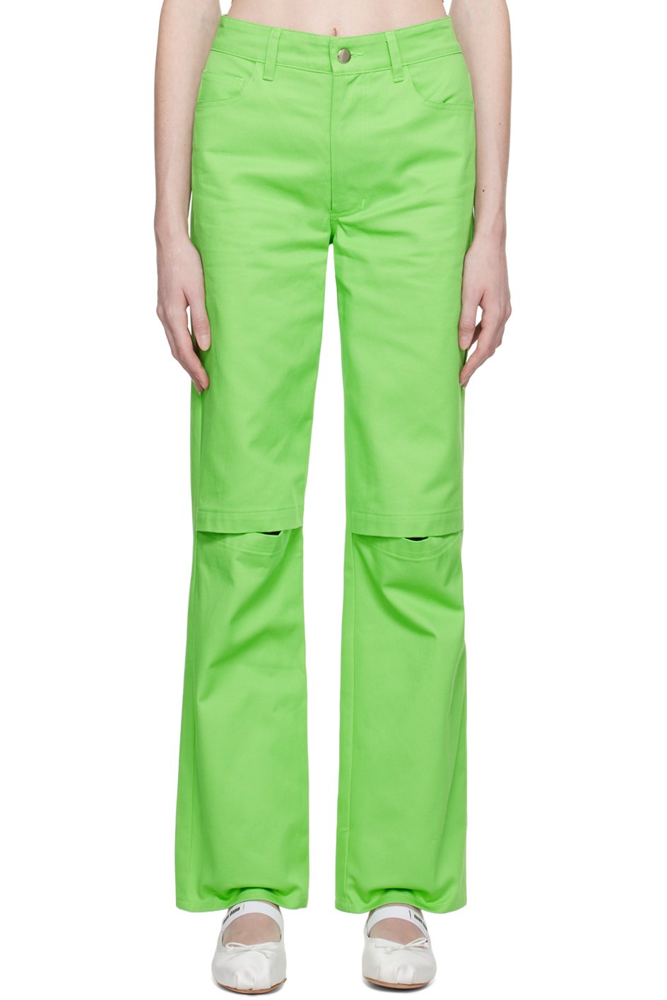 KkCo - Pantalon vert à découpes