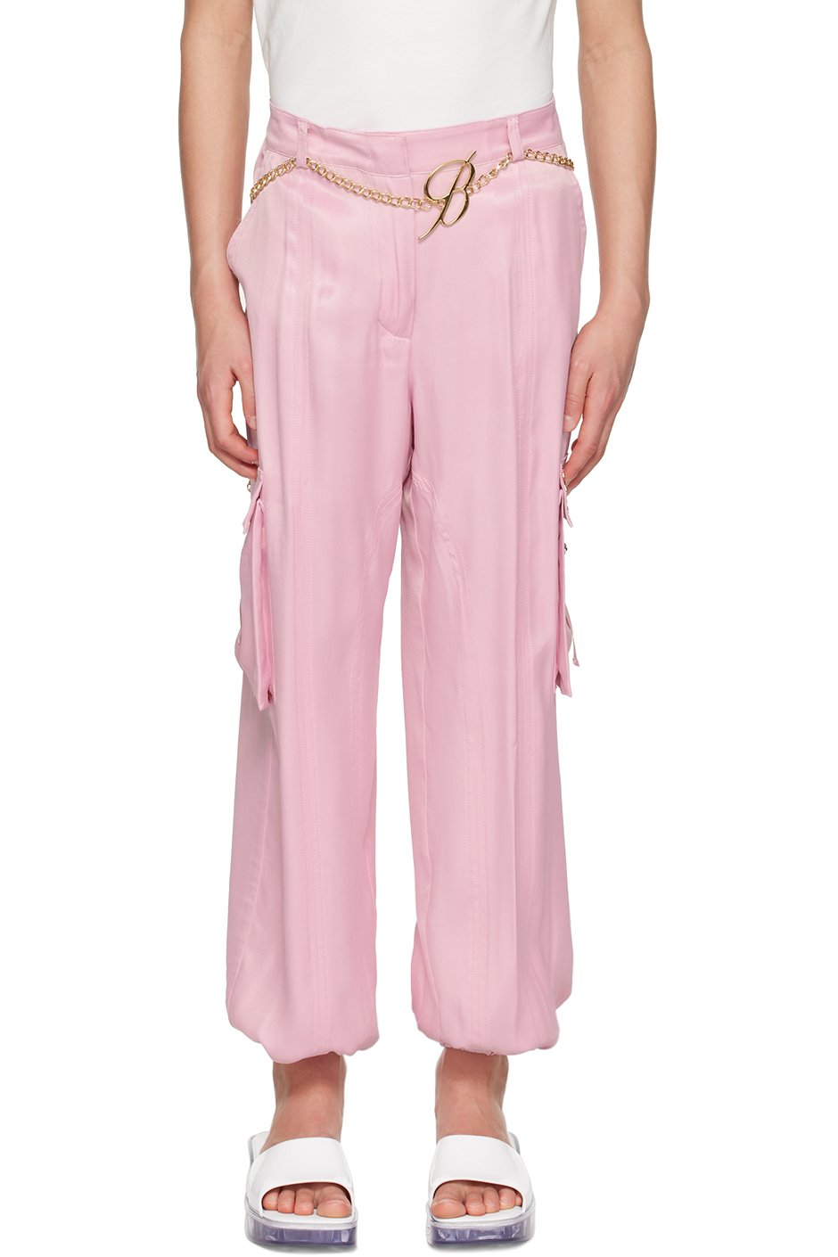 Miss Blumarine - Enfant | Pantalon cargo rose à ceinture