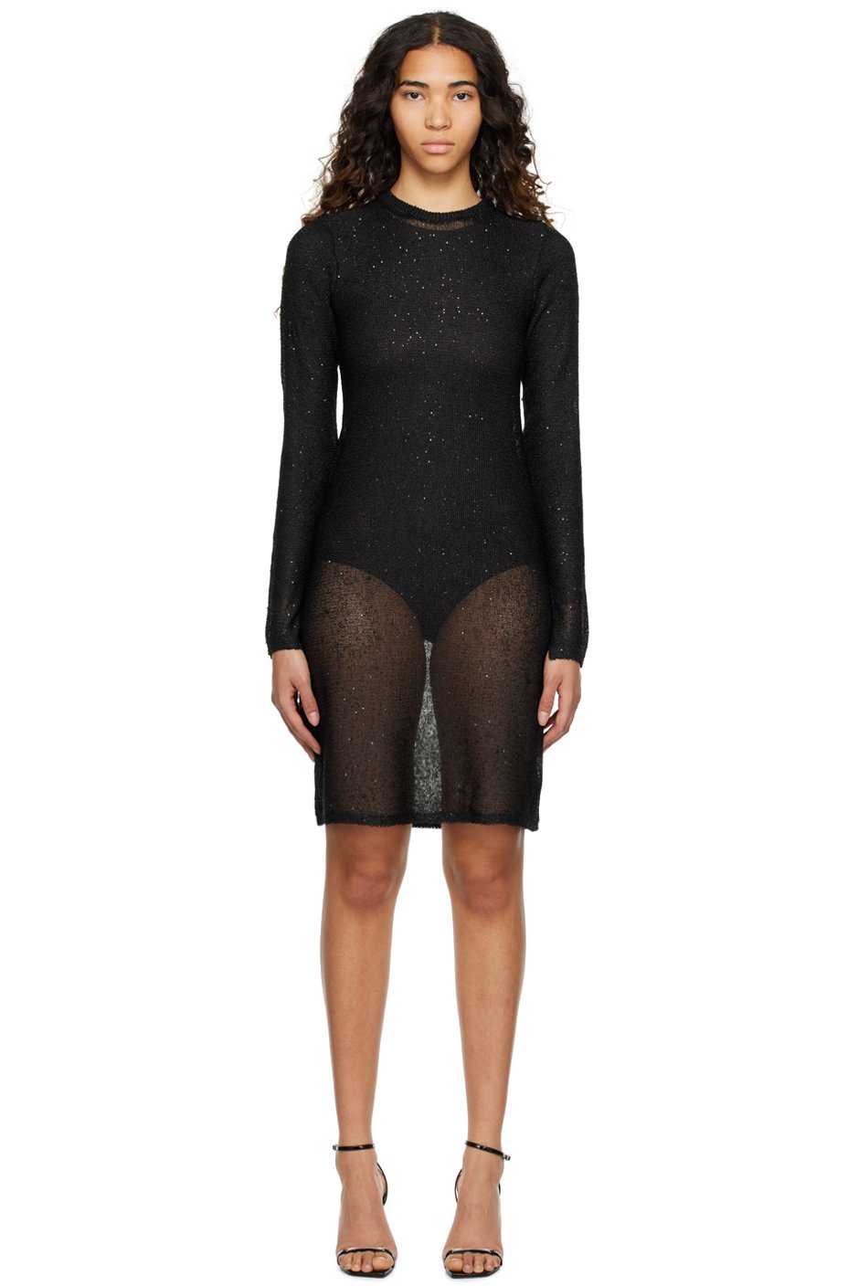 REMAIN Birger Christensen - Robe courte noire à paillettes