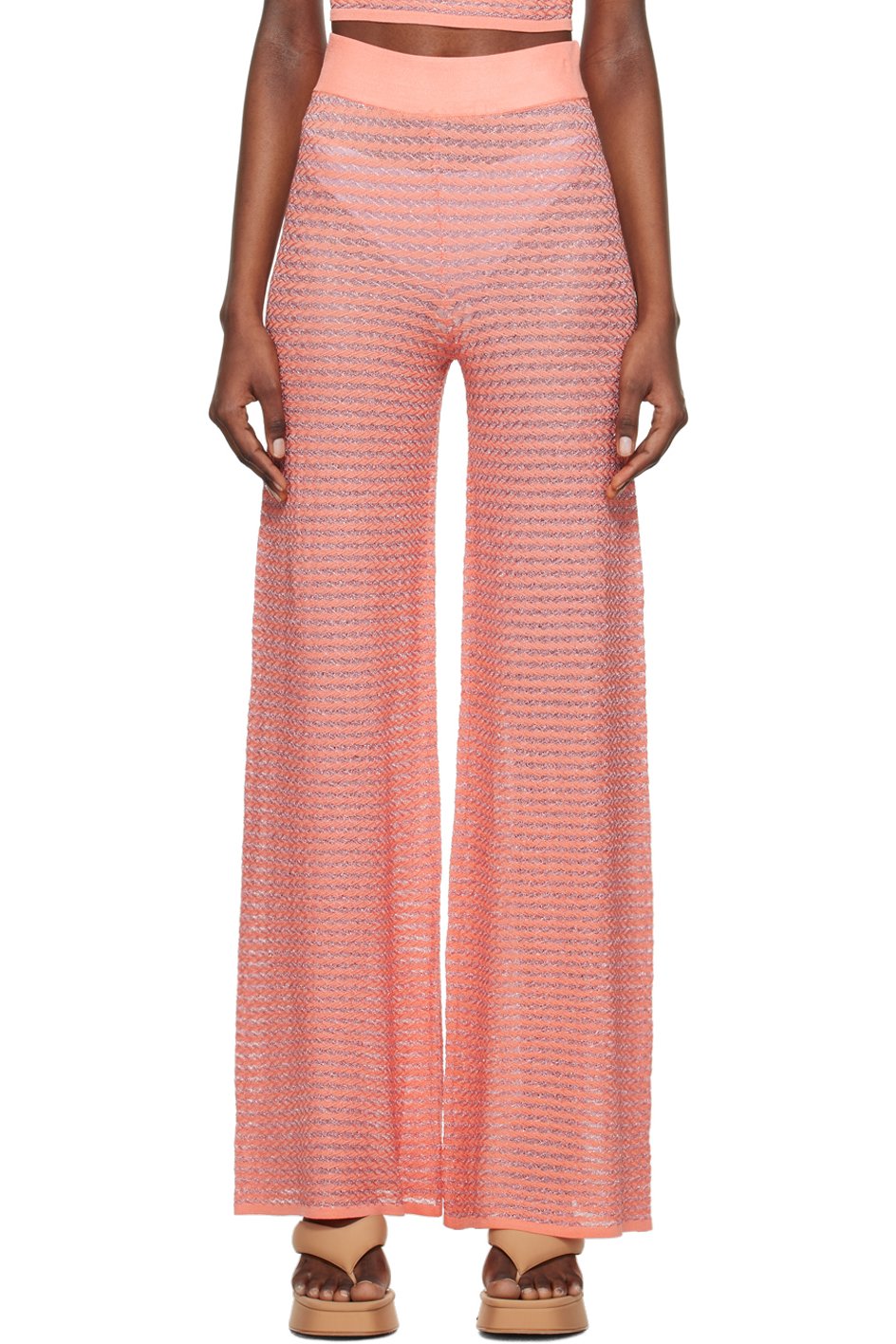 REMAIN Birger Christensen - Pantalon de détente orange à rayures