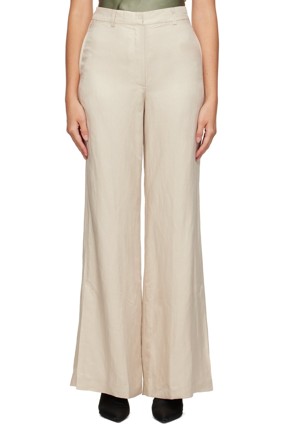 ANINE BING - Pantalon Lyra blanc cassé
