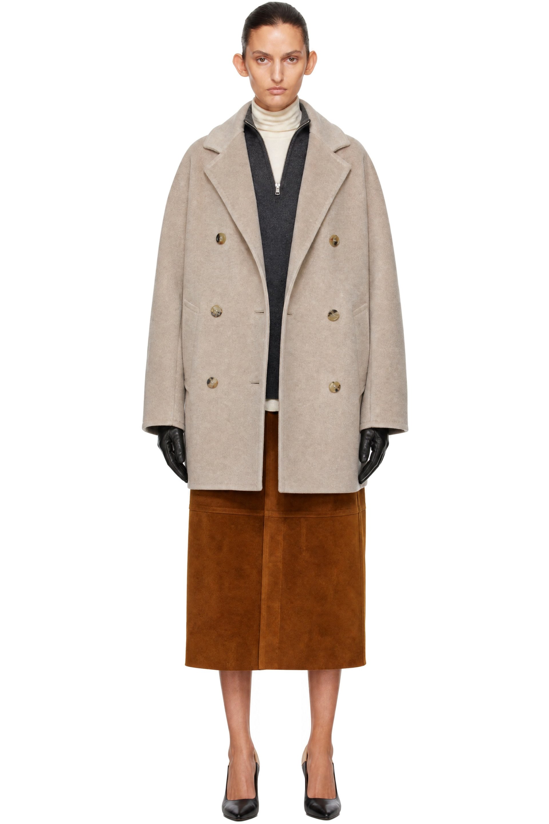 Max Mara - Beige Short 101801 Icon Rebus Coat