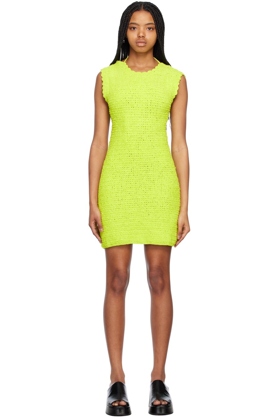 GANNI - Robe courte verte à dos ouvert