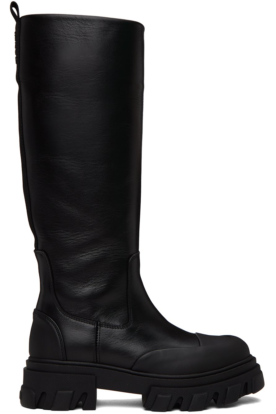 GANNI - Black Cleated Tubular Boots