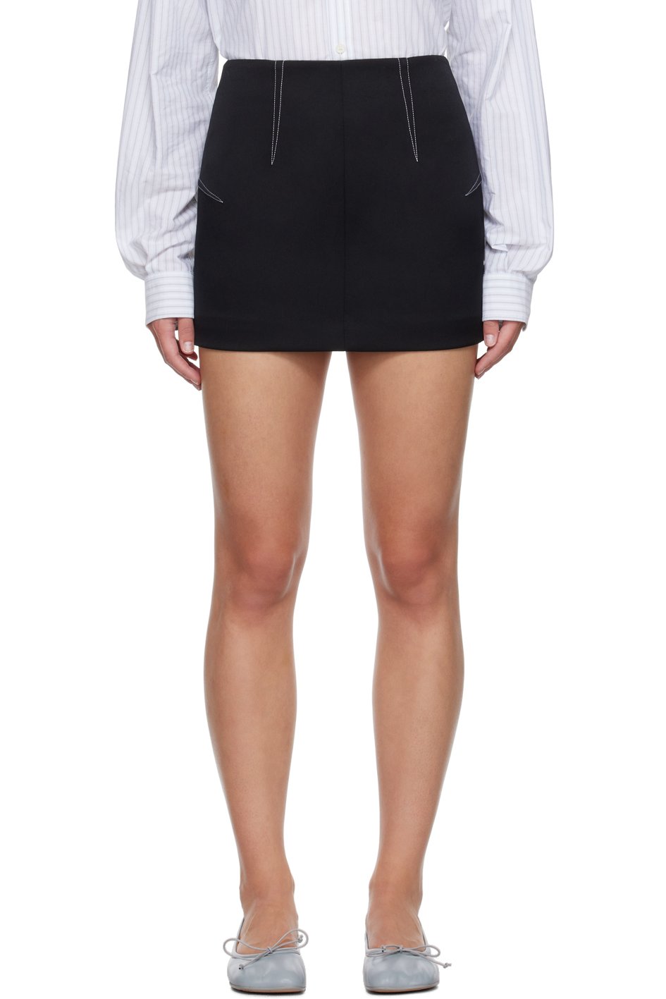 MM6 Maison Margiela - Minijupe noire à glissière