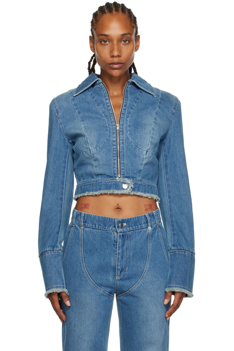 JUNEYEN - Blue Paneled Denim Jacket