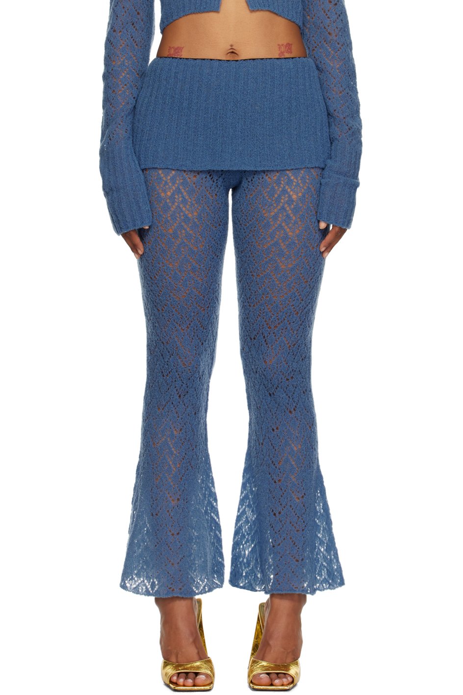 JUNEYEN - Blue Hollow Out Trousers