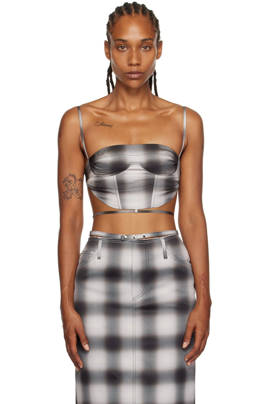 JUNEYEN - Gray Check Tank Top