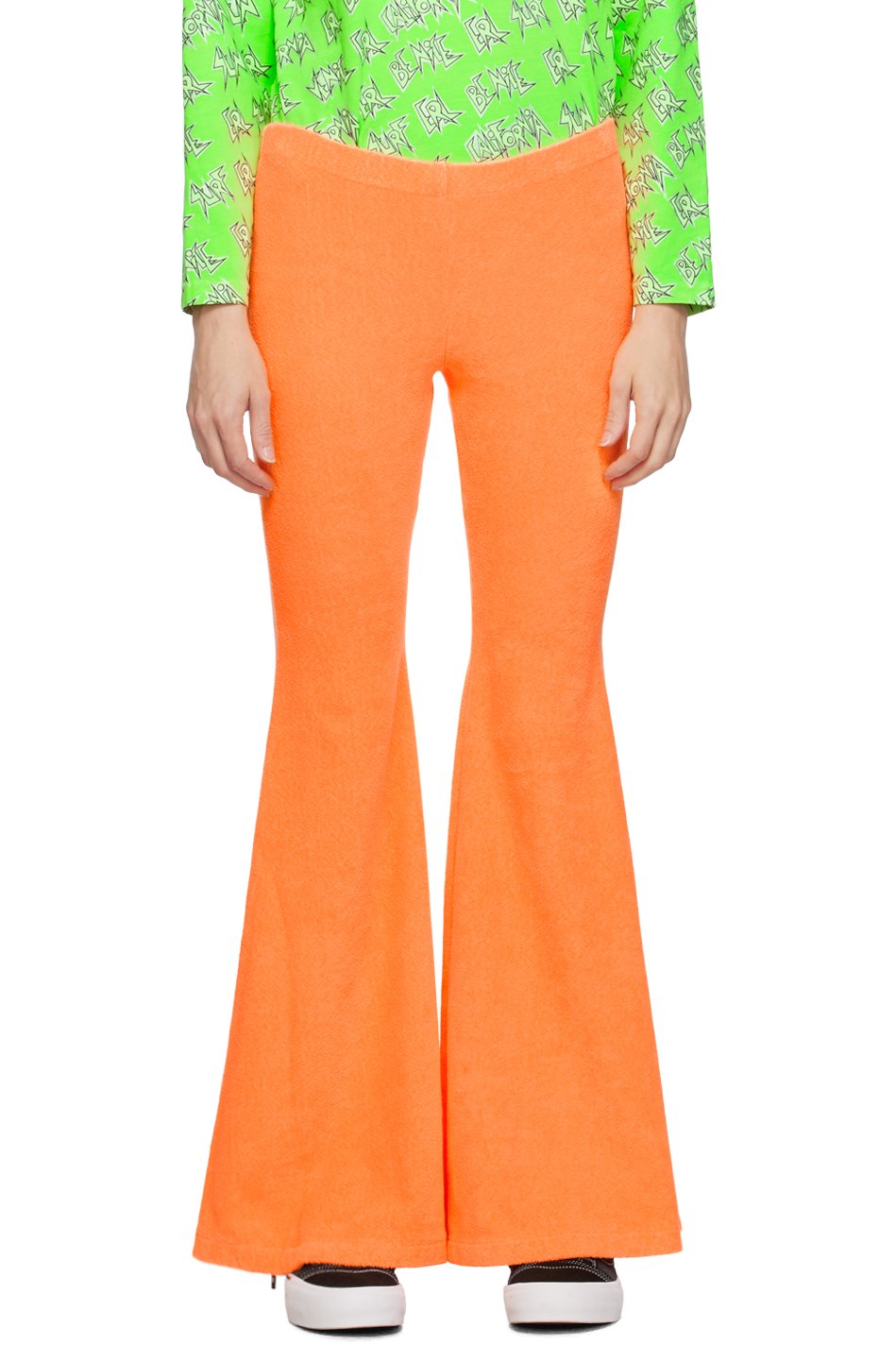 ERL - Pantalon de détente orange à taille élastique
