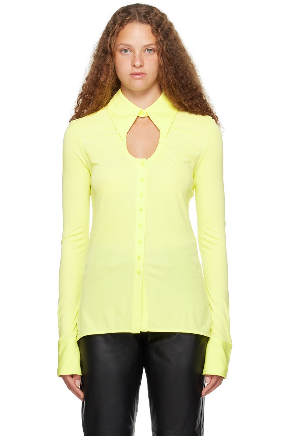 Proenza Schouler - Chemise jaune à découpe circulaire - Proenza Schouler White Label
