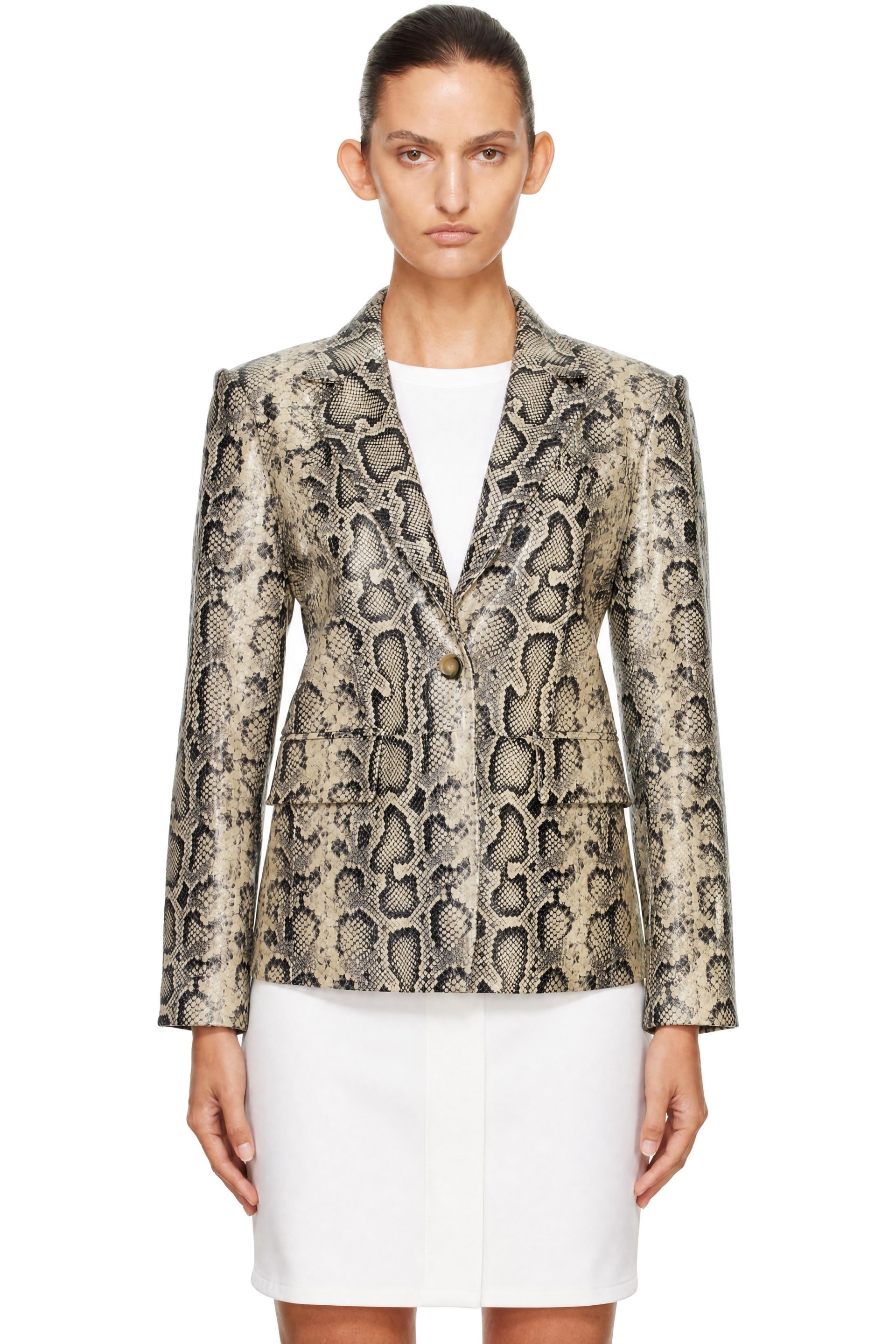 Sportmax - Beige Fiorigi Leather Blazer