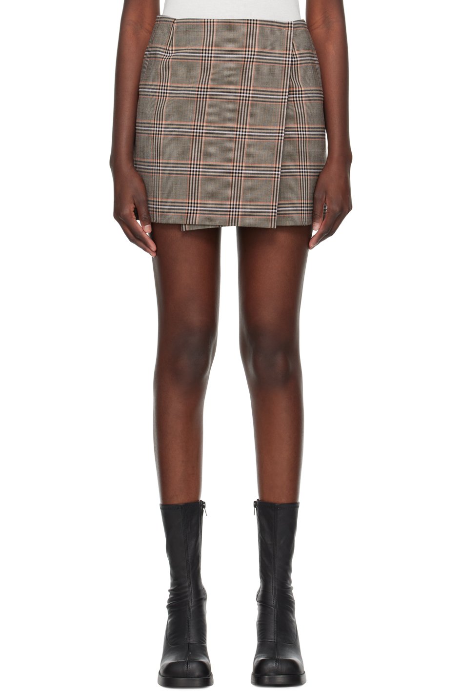 Sportmax - Minijupe brune à motif Prince-de-Galles