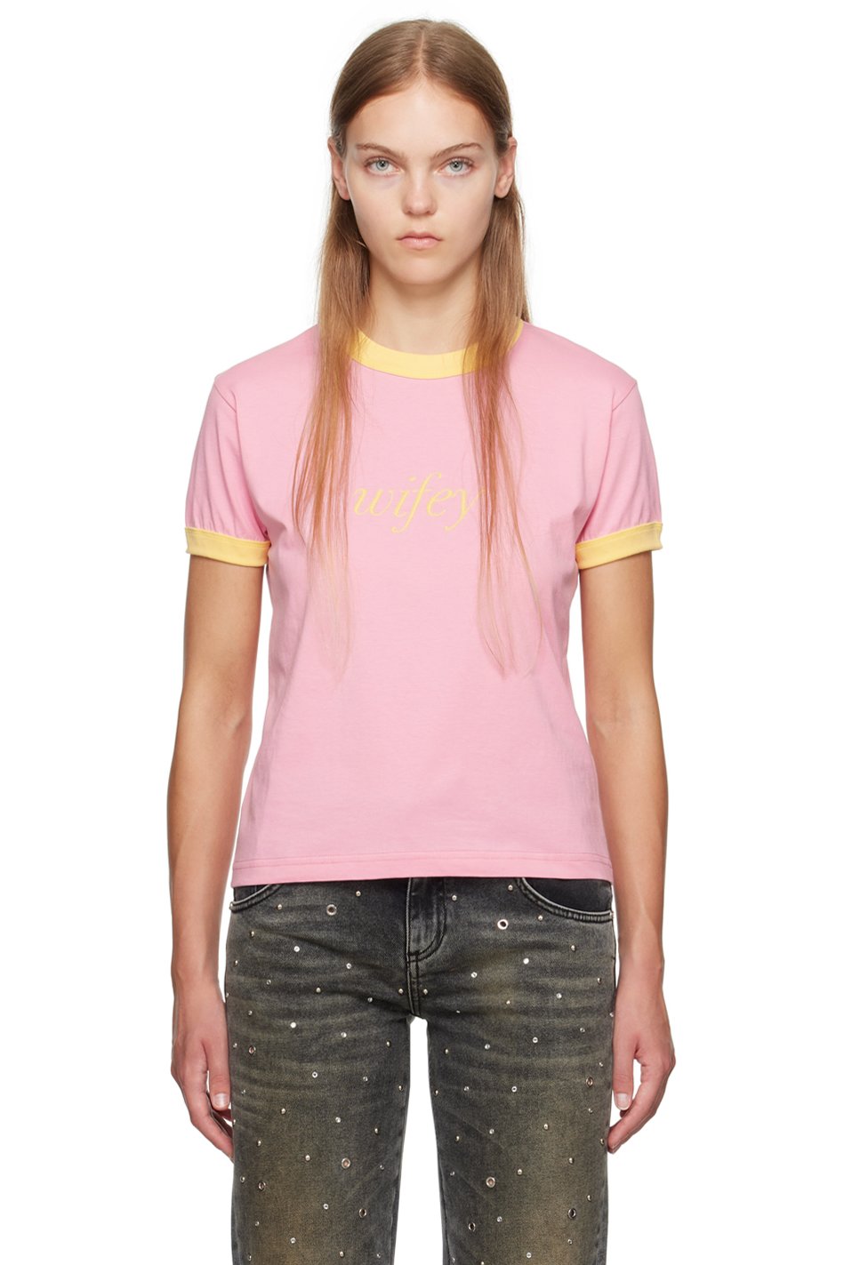 GCDS - T-shirt 'Wifey' rose