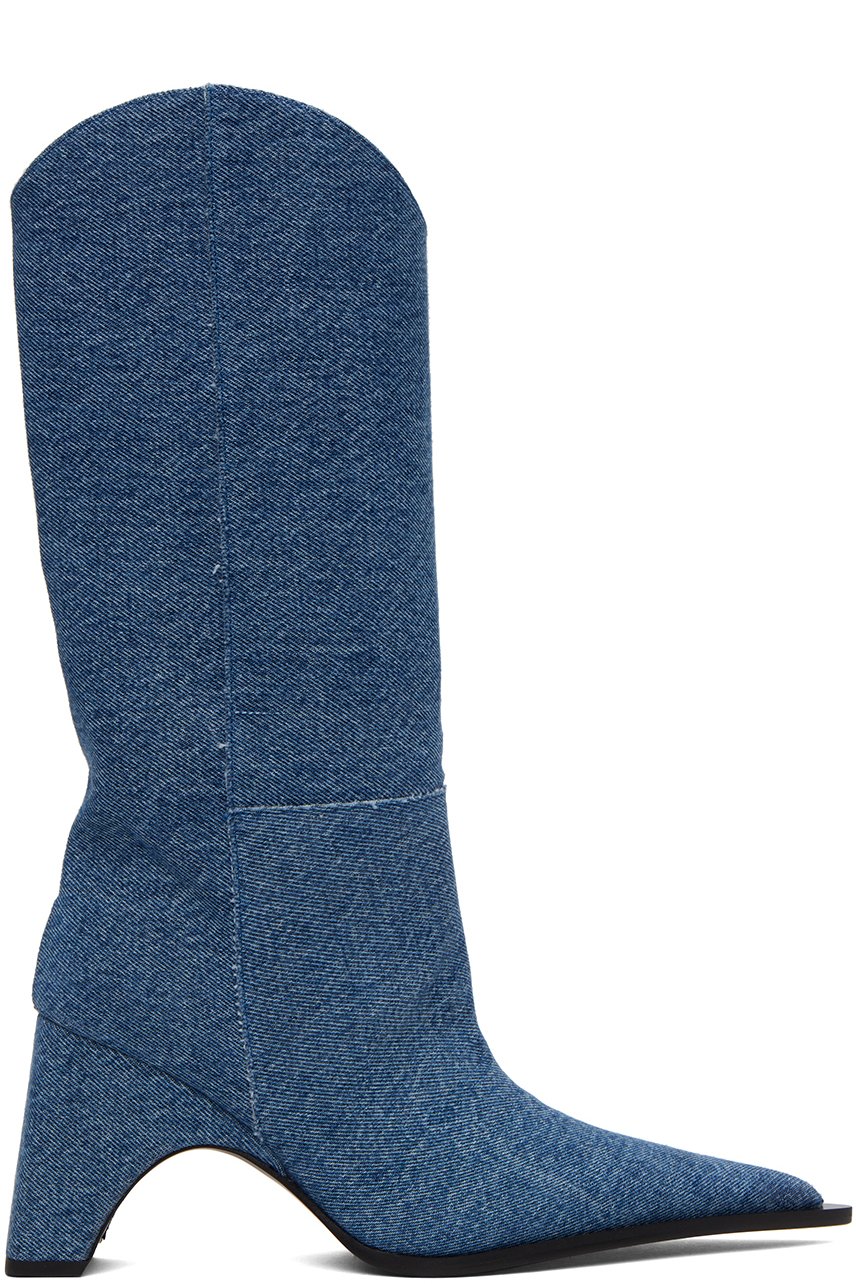 Coperni - Blue Denim Bridge Cowboy Tall Boots