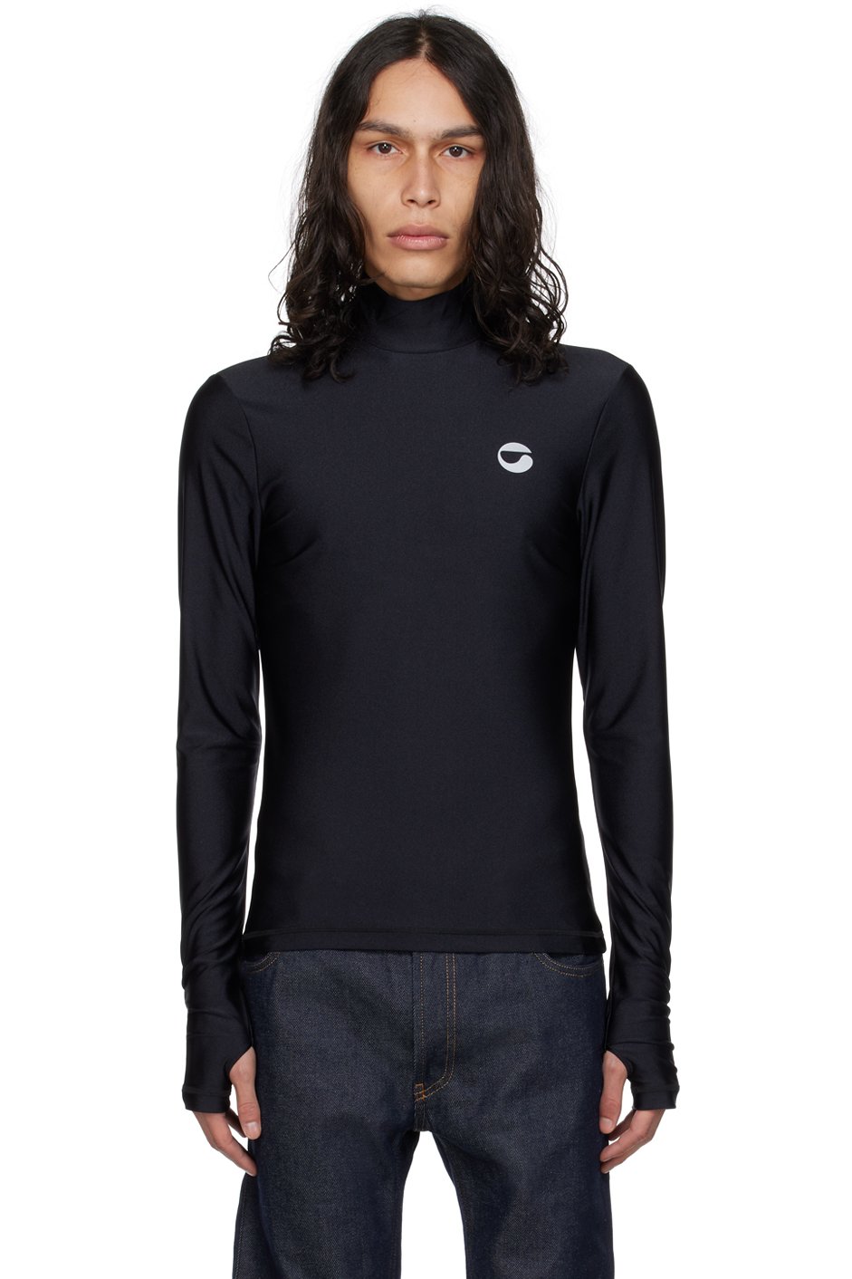 Coperni - Col roulé noir à logo imprimé