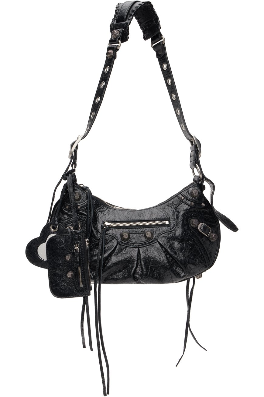 Balenciaga - Petit sac noir à ornements Cagole