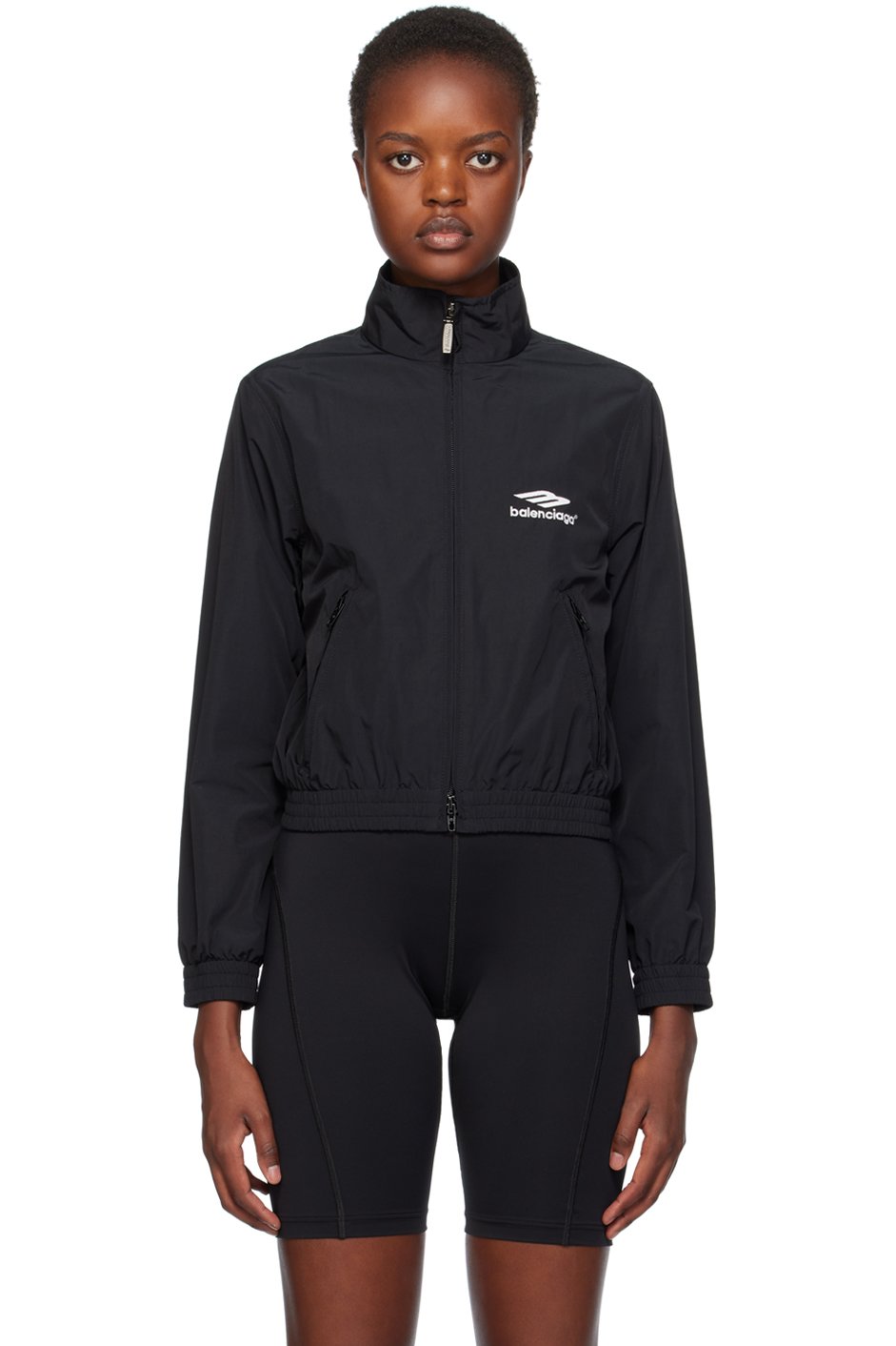 Balenciaga - Blouson noir à logos 3B sports