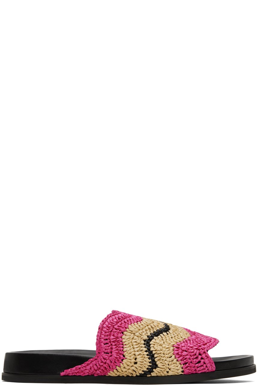 Marni - Sandales Fussbett rose et beige édition No Vacancy Inn