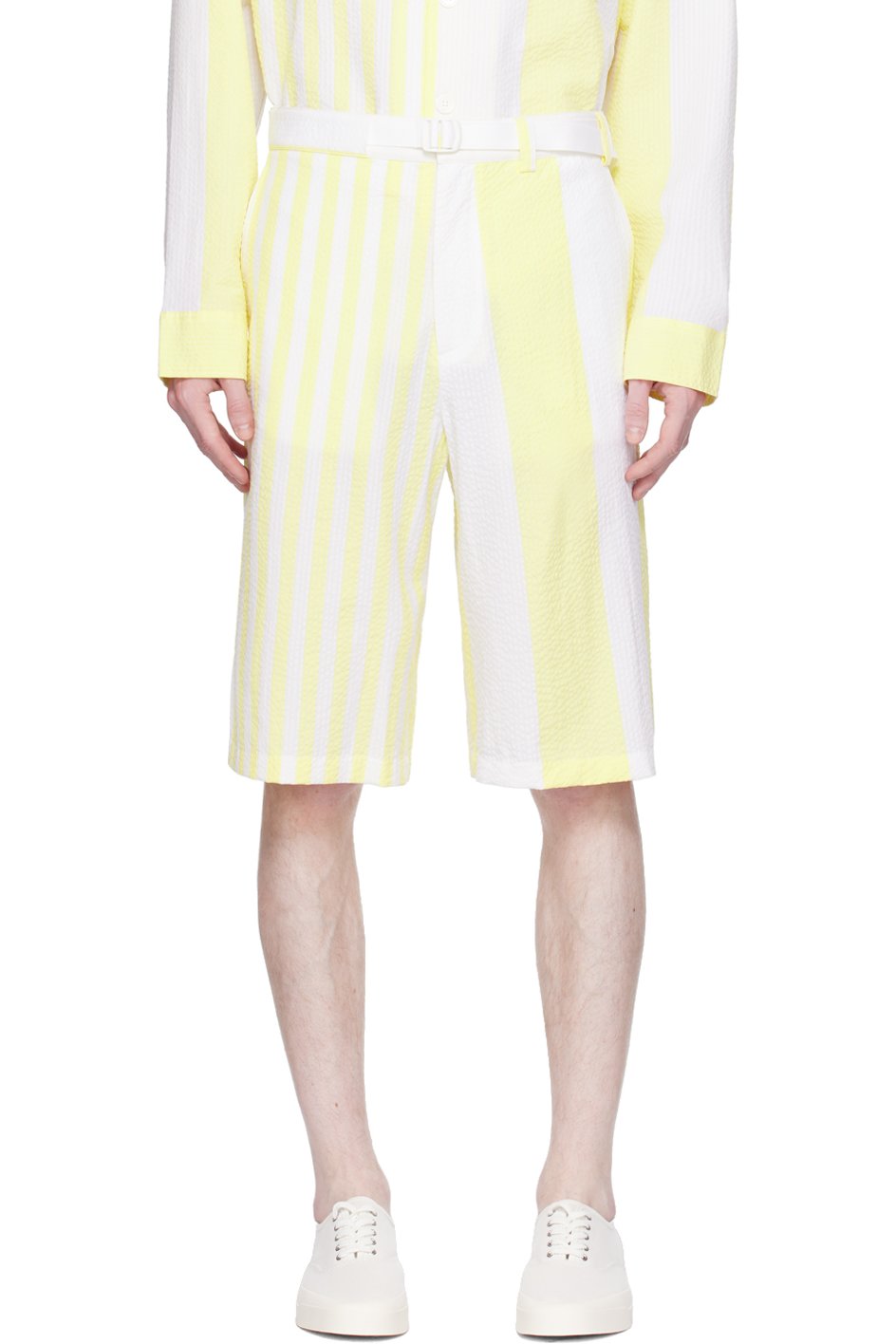 Maison Kitsuné - White & Yellow Hotel Olympia Edition Poolside Shorts
