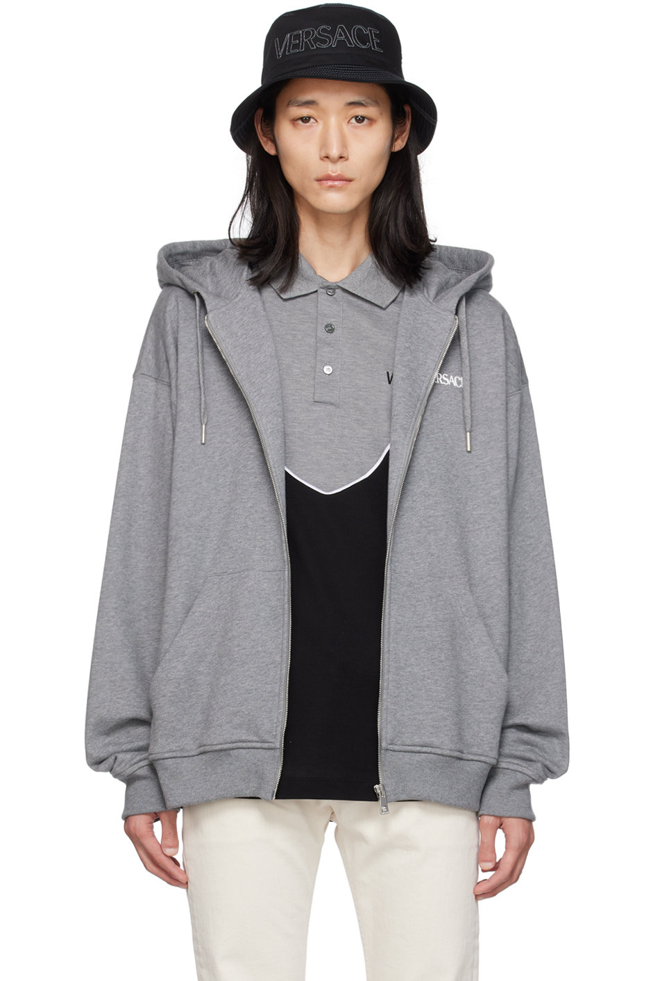 Versace - Gray 'La Colonna' Hoodie