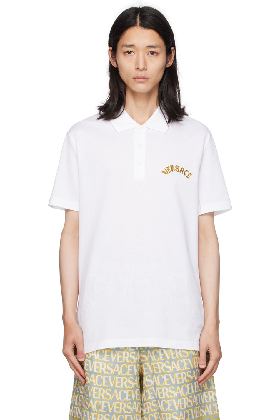 Versace - White Baroque Polo