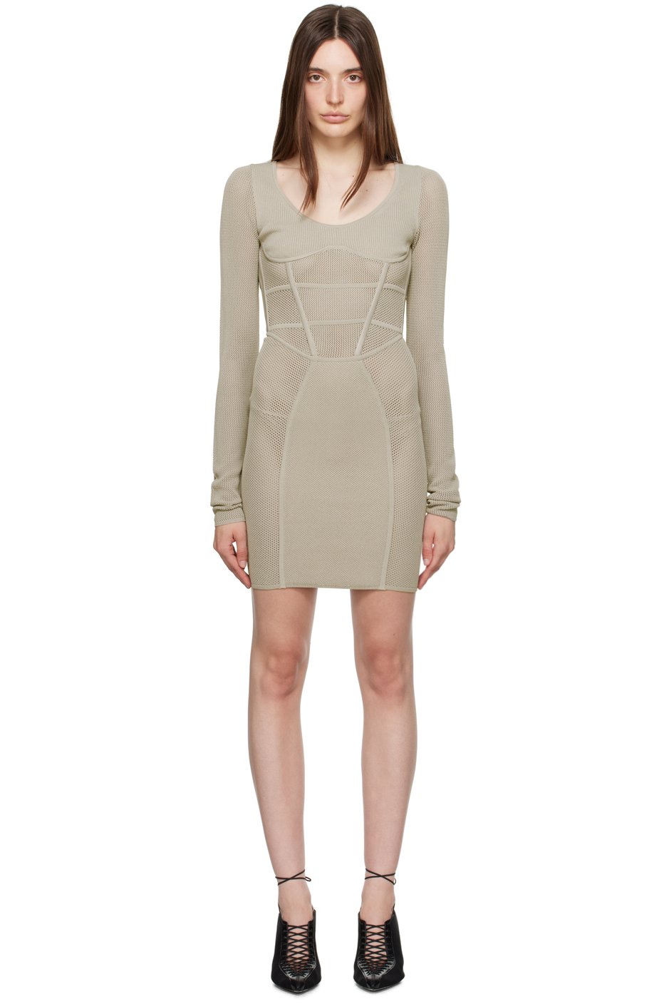 Dion Lee - Robe courte semi-transparente grise