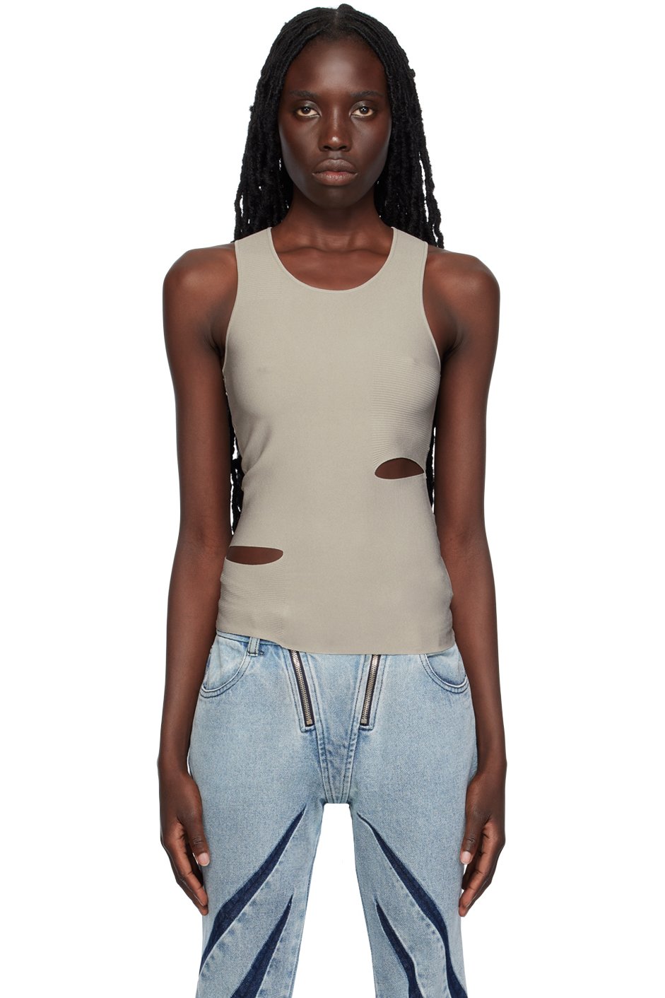 Dion Lee - 그레이 저지 탱크탑