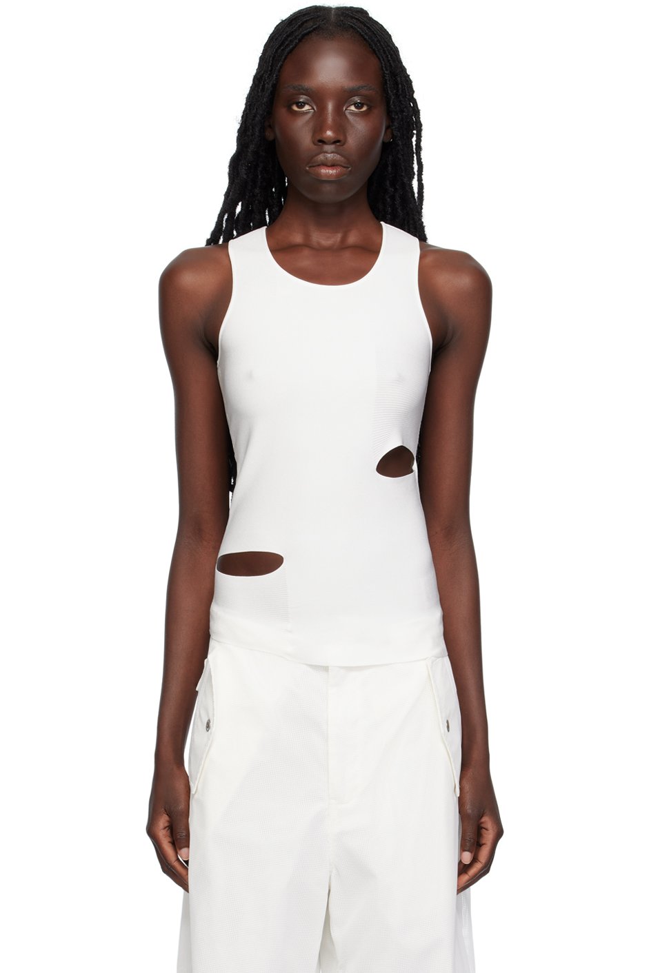 Dion Lee - 화이트 저지 탱크탑