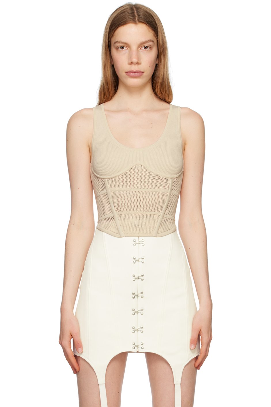 Dion Lee - Débardeur de style corset blanc cassé