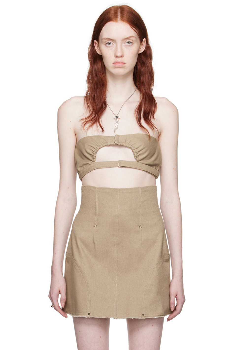 Elena Velez - Soutien-gorge taupe à patte coulissante