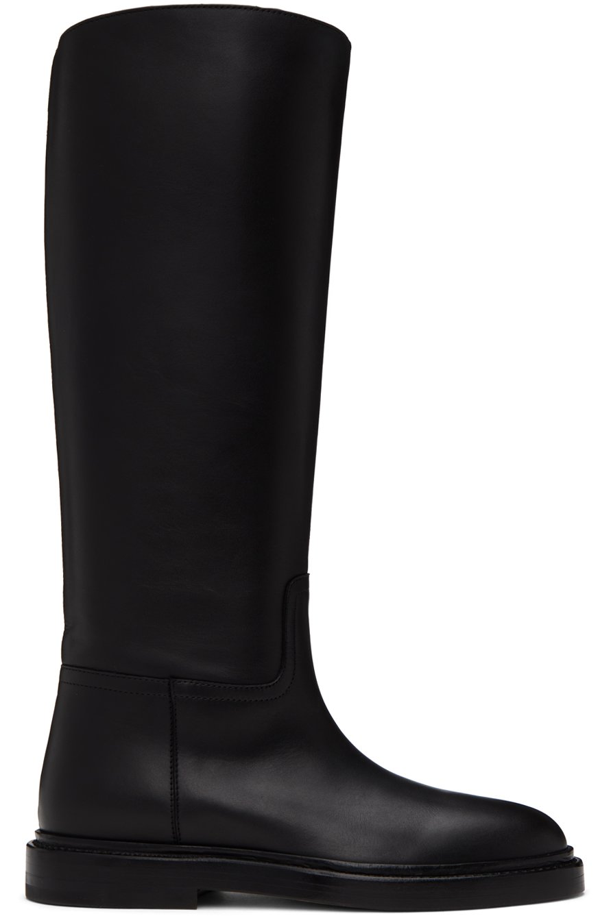 Legres - Bottes cavalières noires à col asymétrique