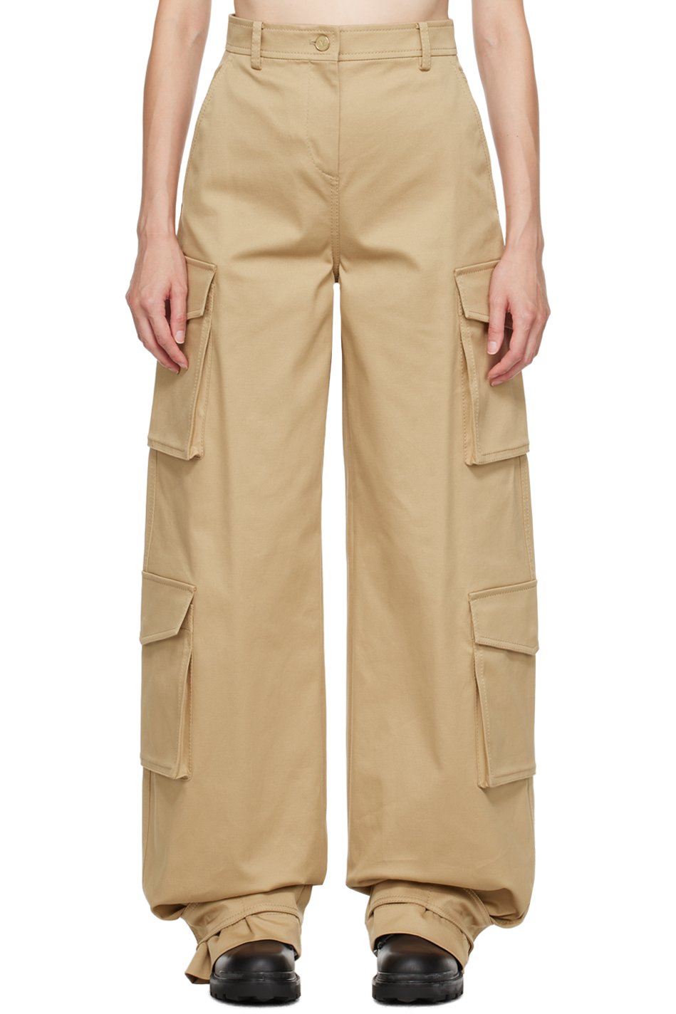 Valentino - Pantalon kaki à pattes réglables