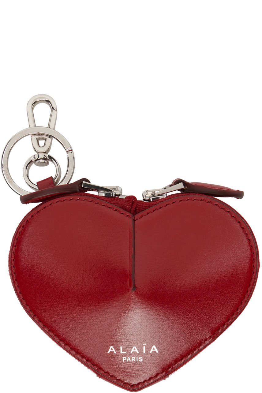 ALAÏA - Mini pochette à monnaie 'Le cœur' rouge