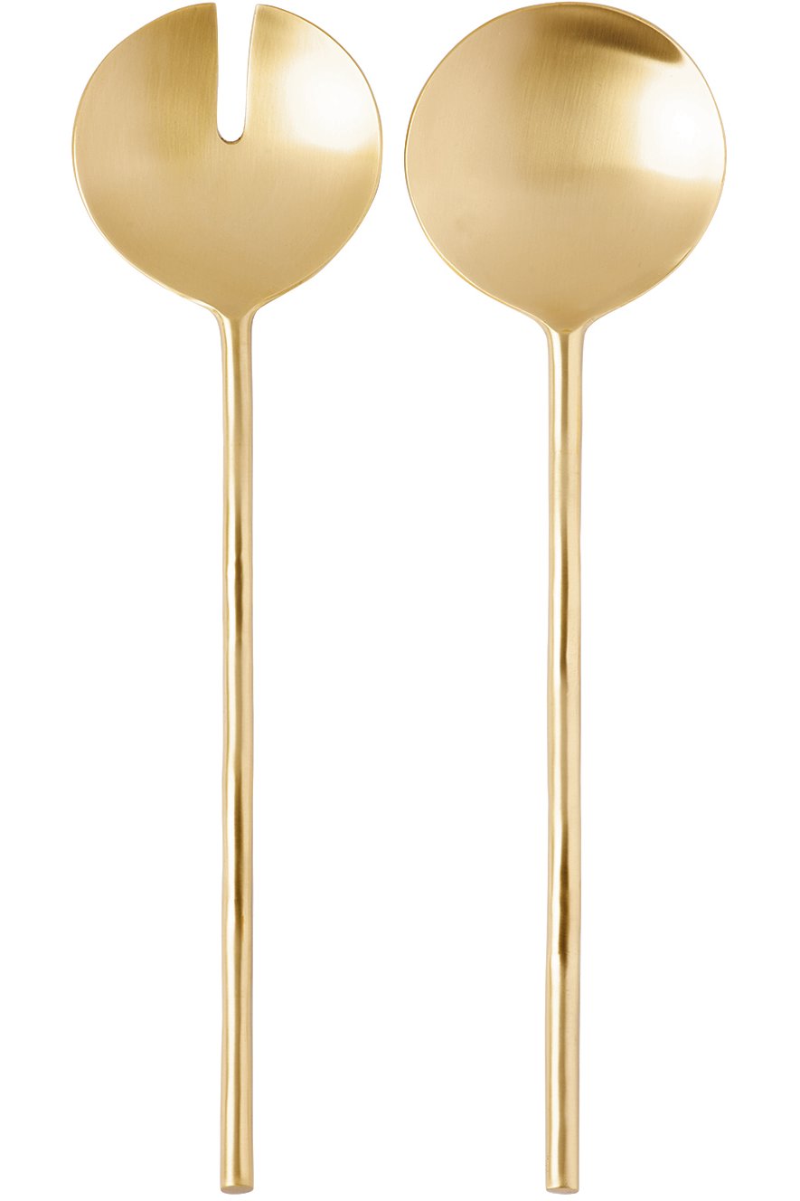 Fazeek - Gold Wave Salad Server Spoons