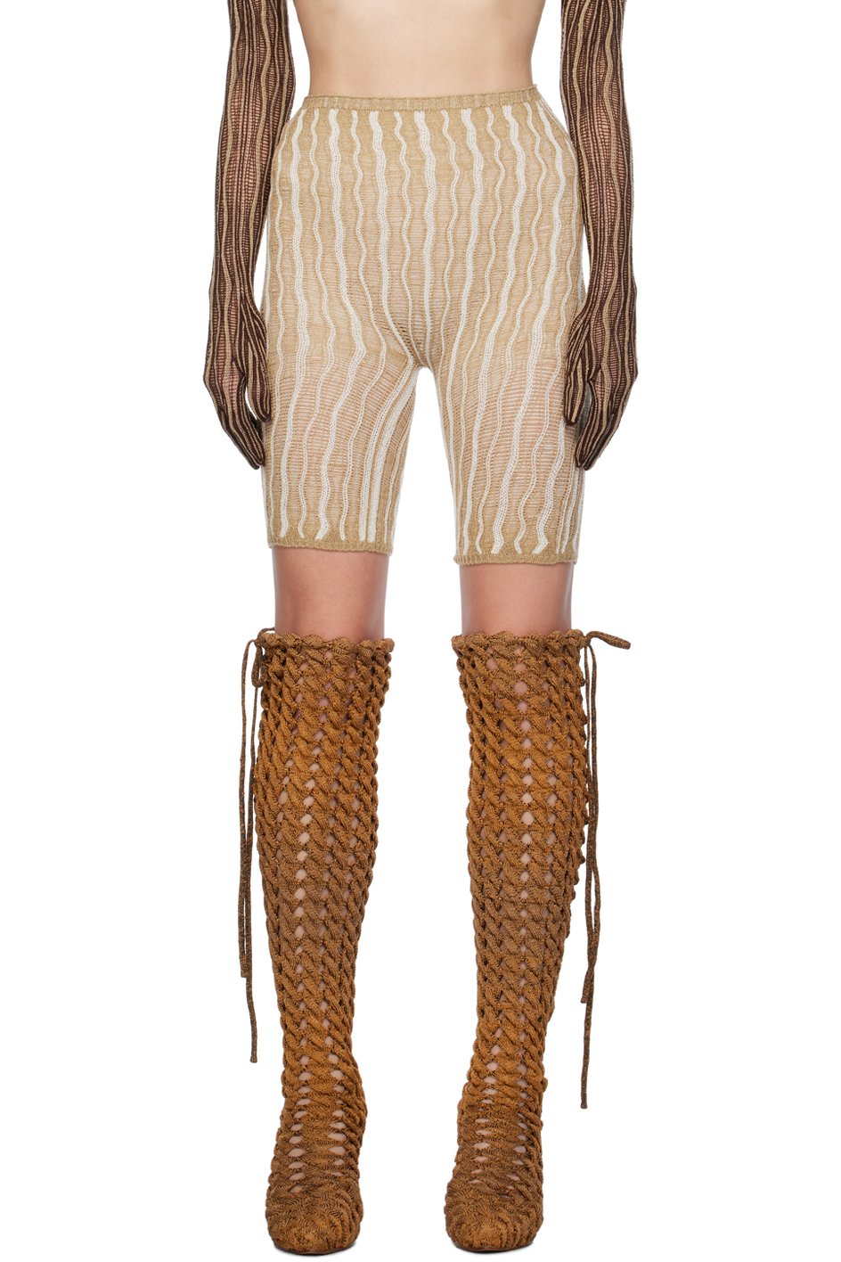 Isa Boulder - SSENSE Exclusive Beige & White Shorts