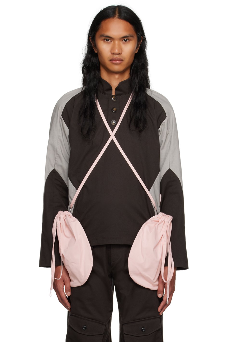 STRONGTHE - Black & Gray Pouch Polo
