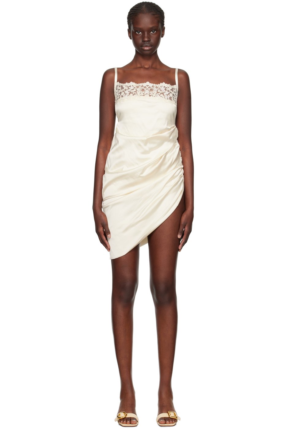 JACQUEMUS - Robe courte Saudade blanc cassé à broderies - Le chouchou