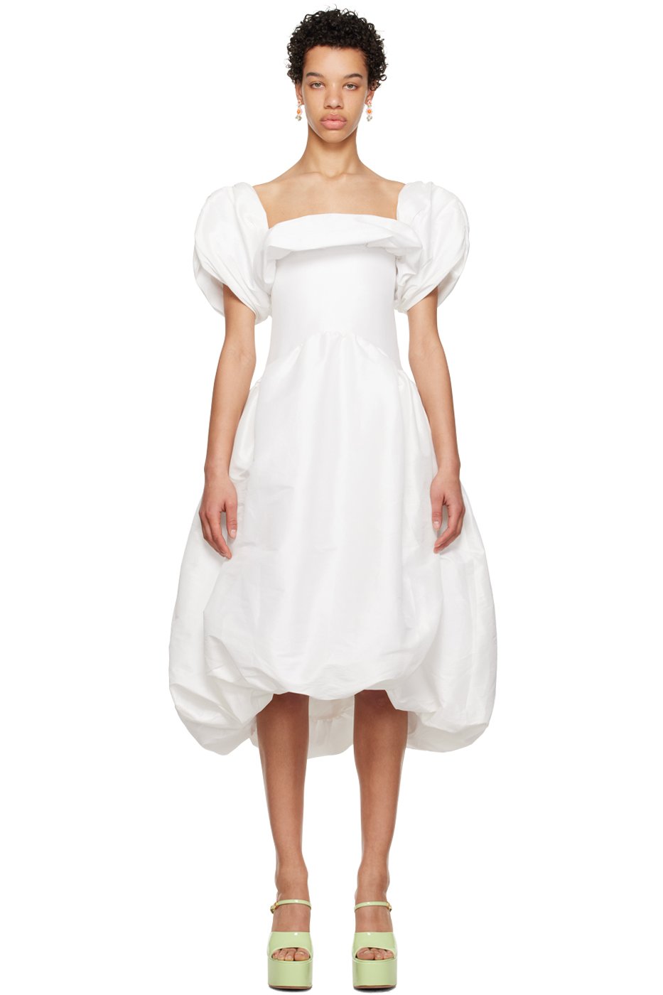 Kika Vargas - Robe midi Reshma blanche exclusive à SSENSE