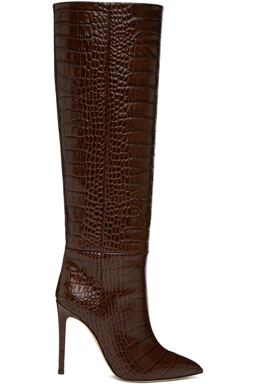 Paris Texas - Brown Croc Stiletto Boots