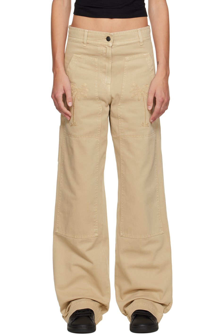 Palm Angels - Pantalon cargo Bull beige