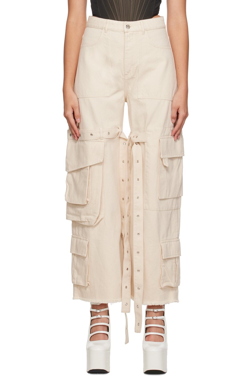 Marques Almeida - Jean beige à poches