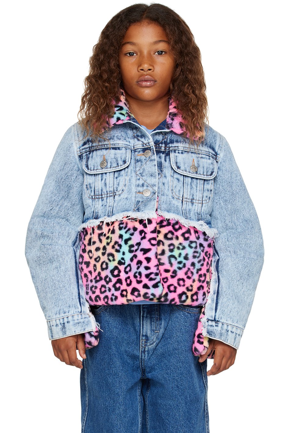 NZKidzzz - Kids Blue & Pink Leopard Denim Jacket