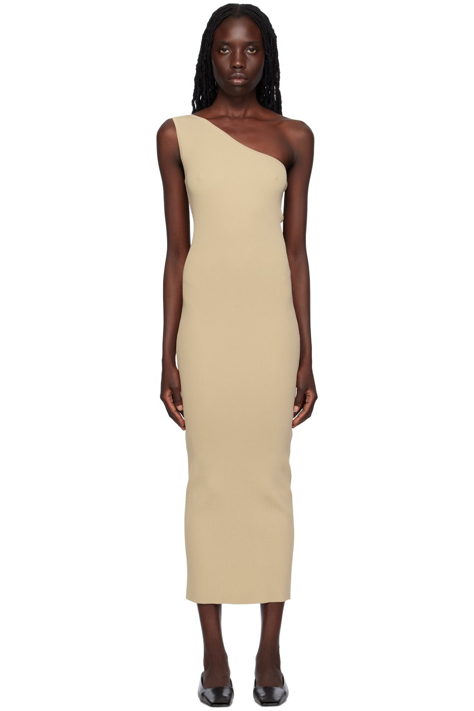 TOTEME - Robe longue beige à bretelle unique
