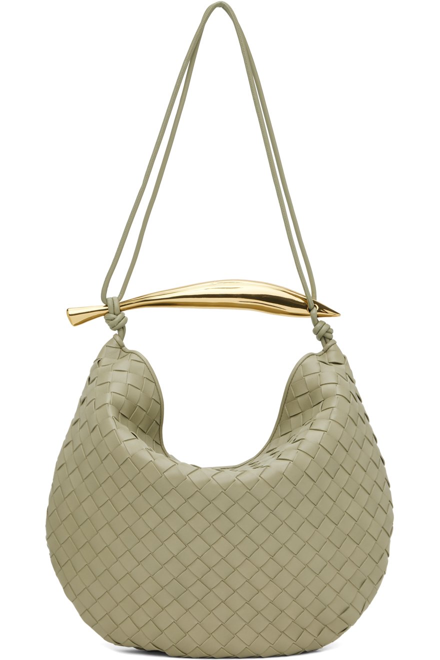 Bottega Veneta - Moyen sac kaki à poignée Sardine