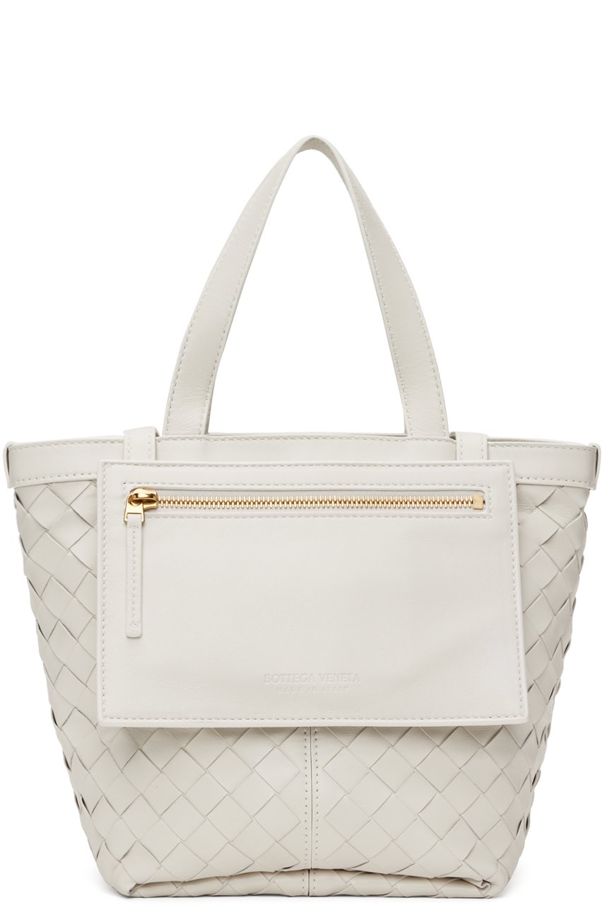 Bottega Veneta - Petit sac Flip Flap blanc cassé