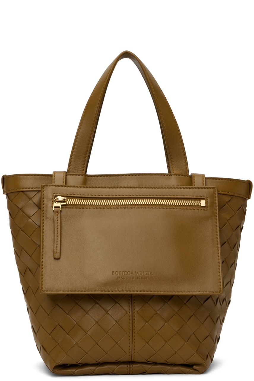 Bottega Veneta - Petit cabas Flip Flap brun