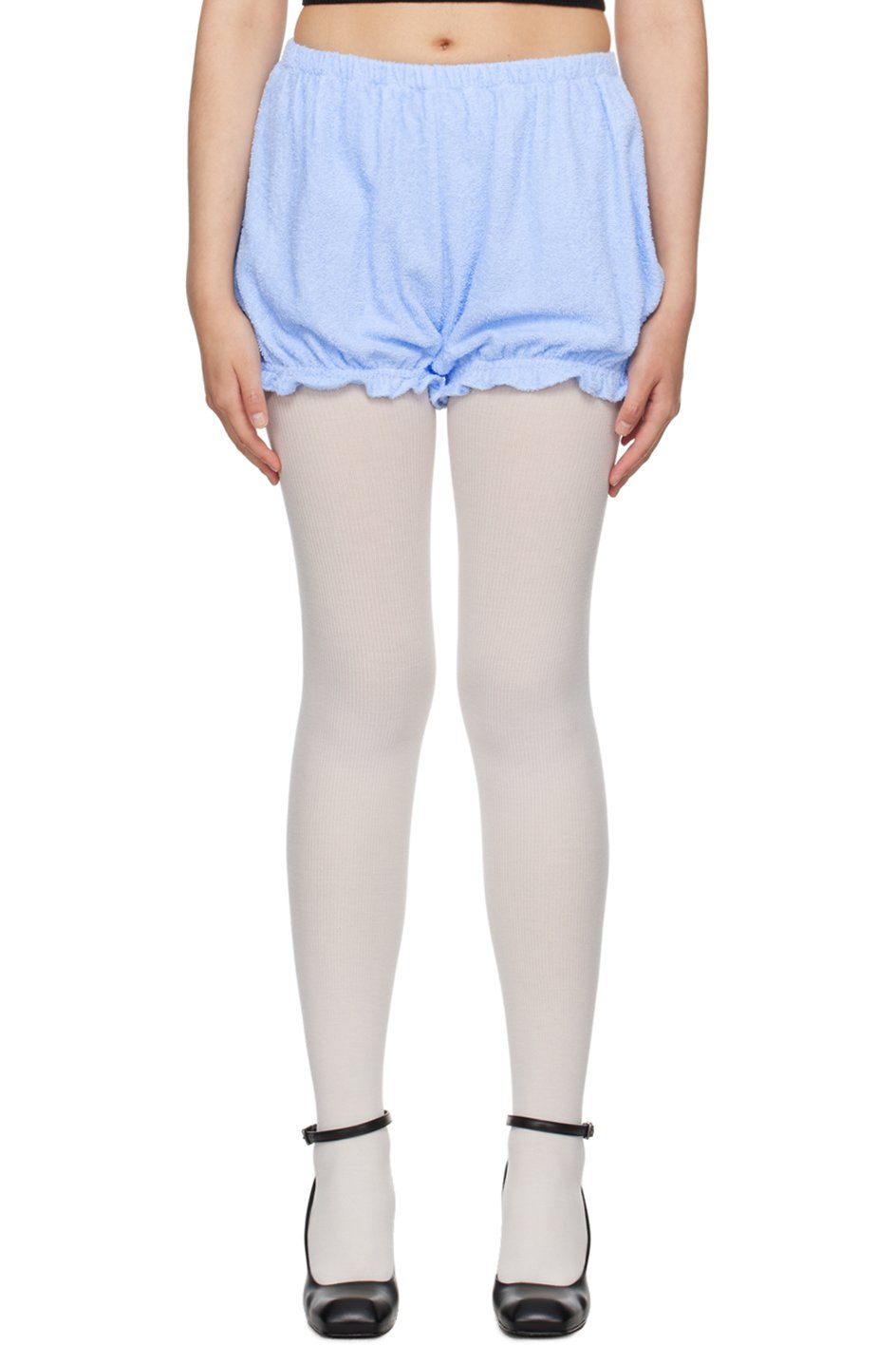 SHUSHU/TONG - Short bleu à volants