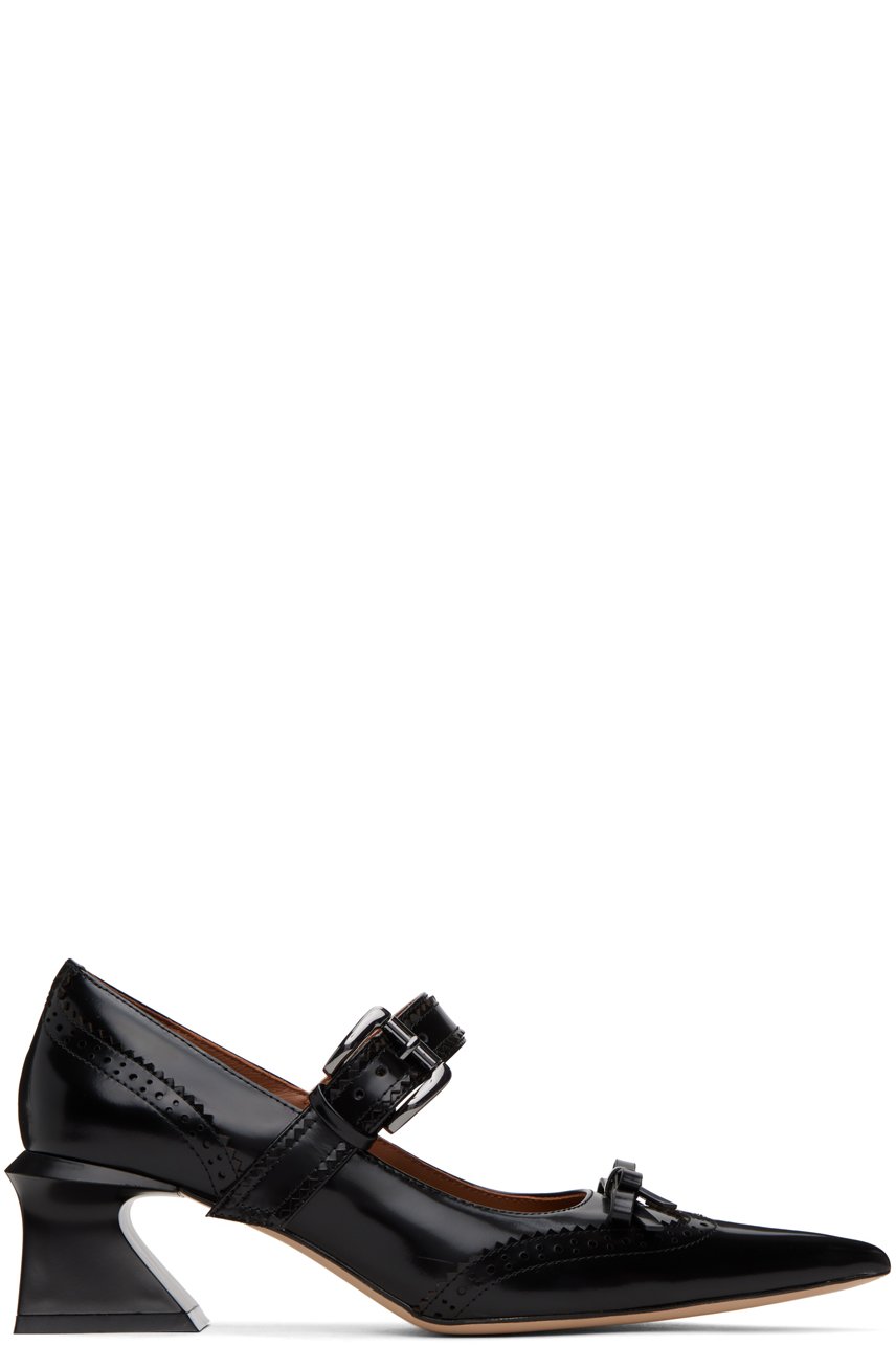 SHUSHU/TONG - Chaussures oxford à talon bottier noires à boucle